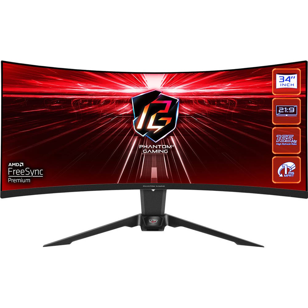 Монитор ASRock Phantom Gaming PG34WQ15R2B 34 ", VA, Ultra-Wide QHD 3440x1440 (21:9), 165 Гц — фото товара