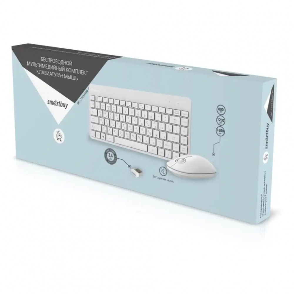 Клавиатура + мышь SmartBuy 220349AG SBC-220349AG-W - миниатюра 3