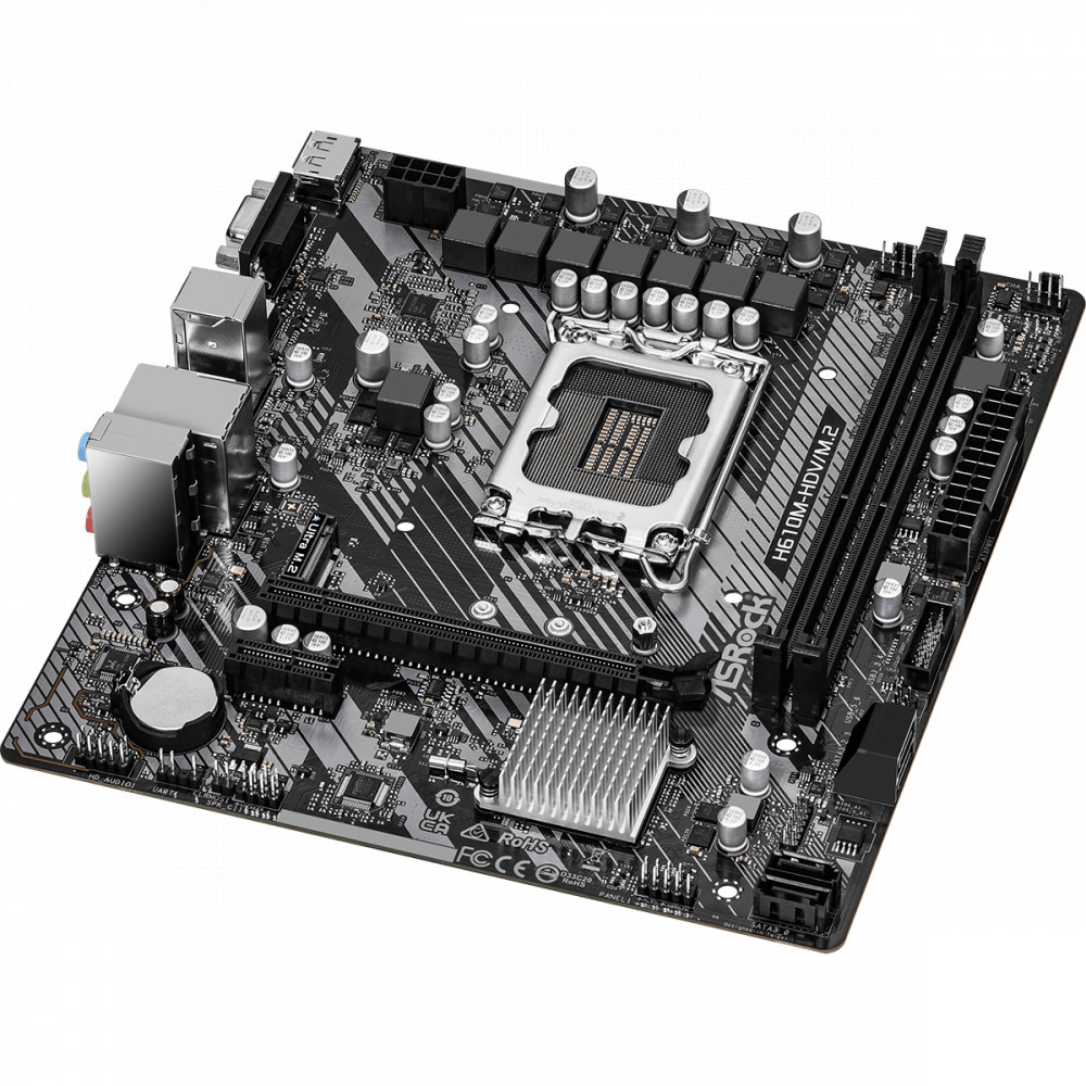 Материнская плата ASRock H610M-HDV/M.2 R2.0 DDR4 Micro-ATX, LGA 1700 - миниатюра 2