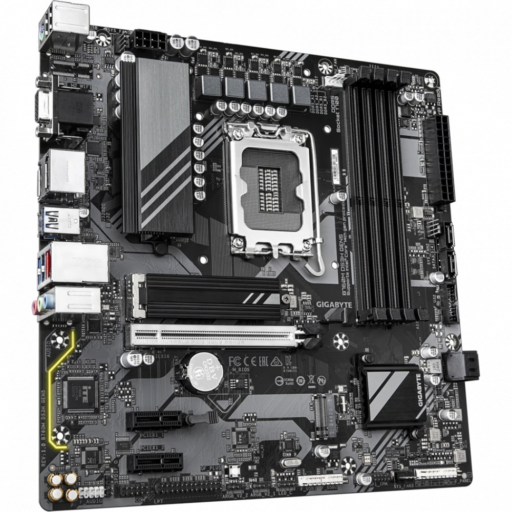 Материнская плата Gigabyte B760 DS3H GEN5 Micro-ATX, LGA 1700 - миниатюра 2