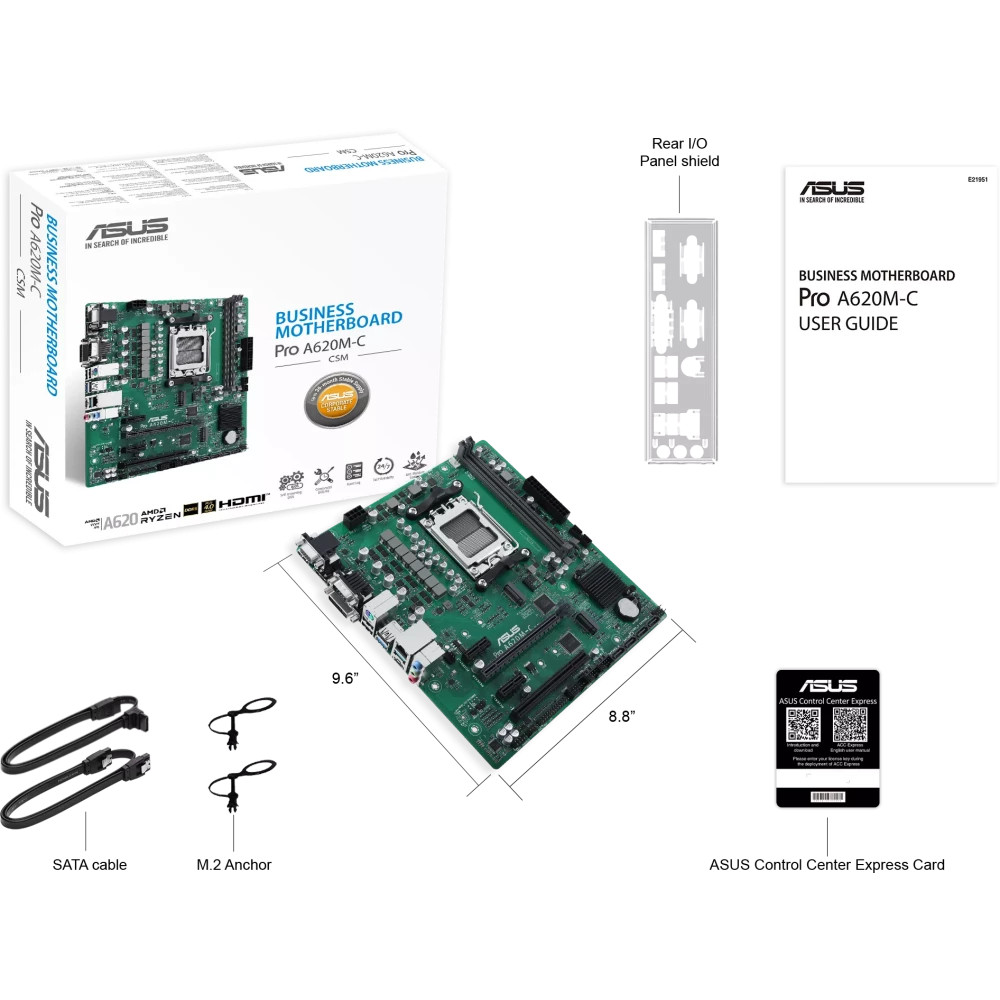 Материнская плата Asus PRO A620M-C-CSM Micro-ATX, AMD AM5 - миниатюра 4