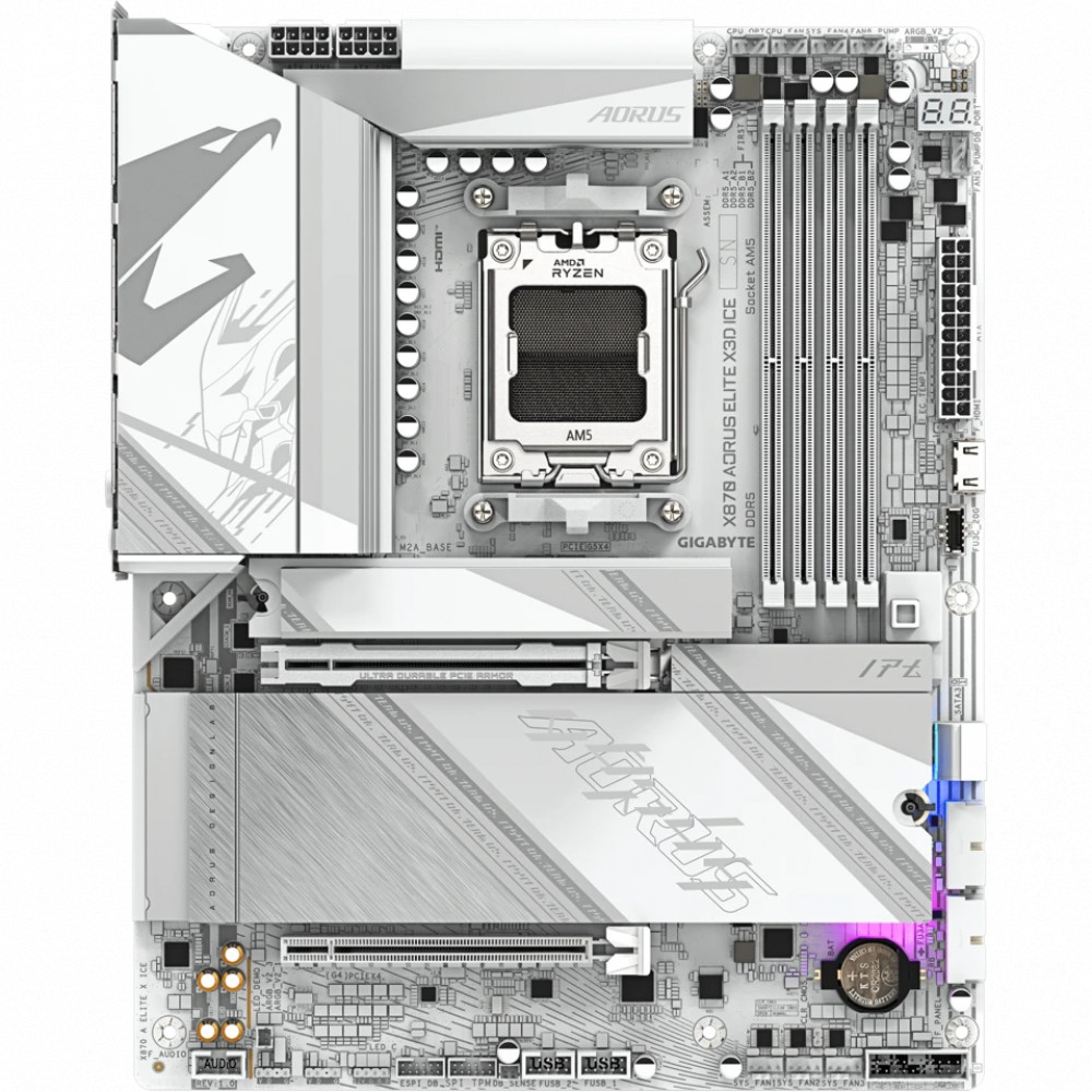 Материнская плата Gigabyte X870 A ELITE X ICE ATX, AMD AM5 — фото товара