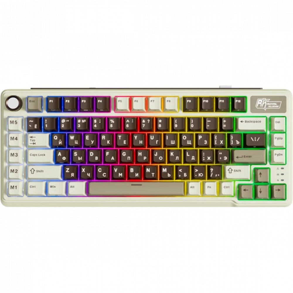 Клавиатура Royal Kludge L75 Mokko Grey (Beige Switch) 6935280827068 Беспроводная, Bluetooth — фото товара