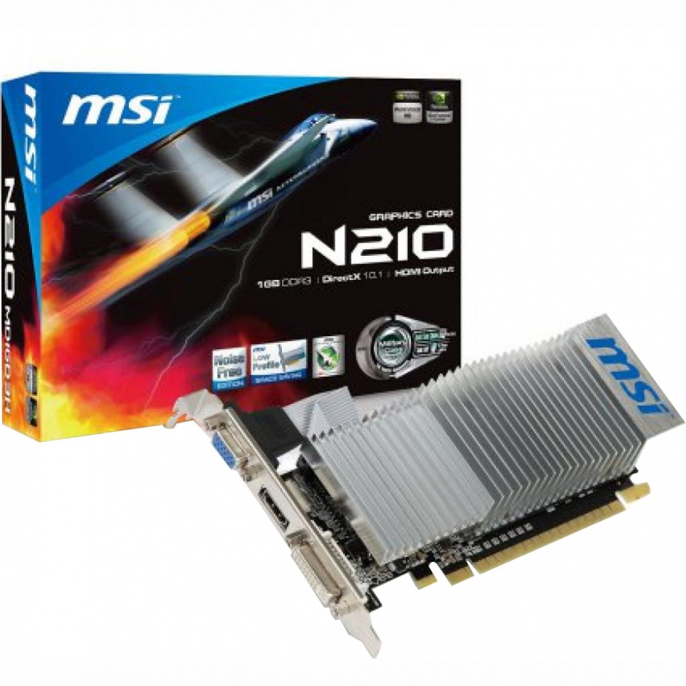 Видеокарта MSI N210-1GD3LP N210-1GD3/LP 1 ГБ — фото товара