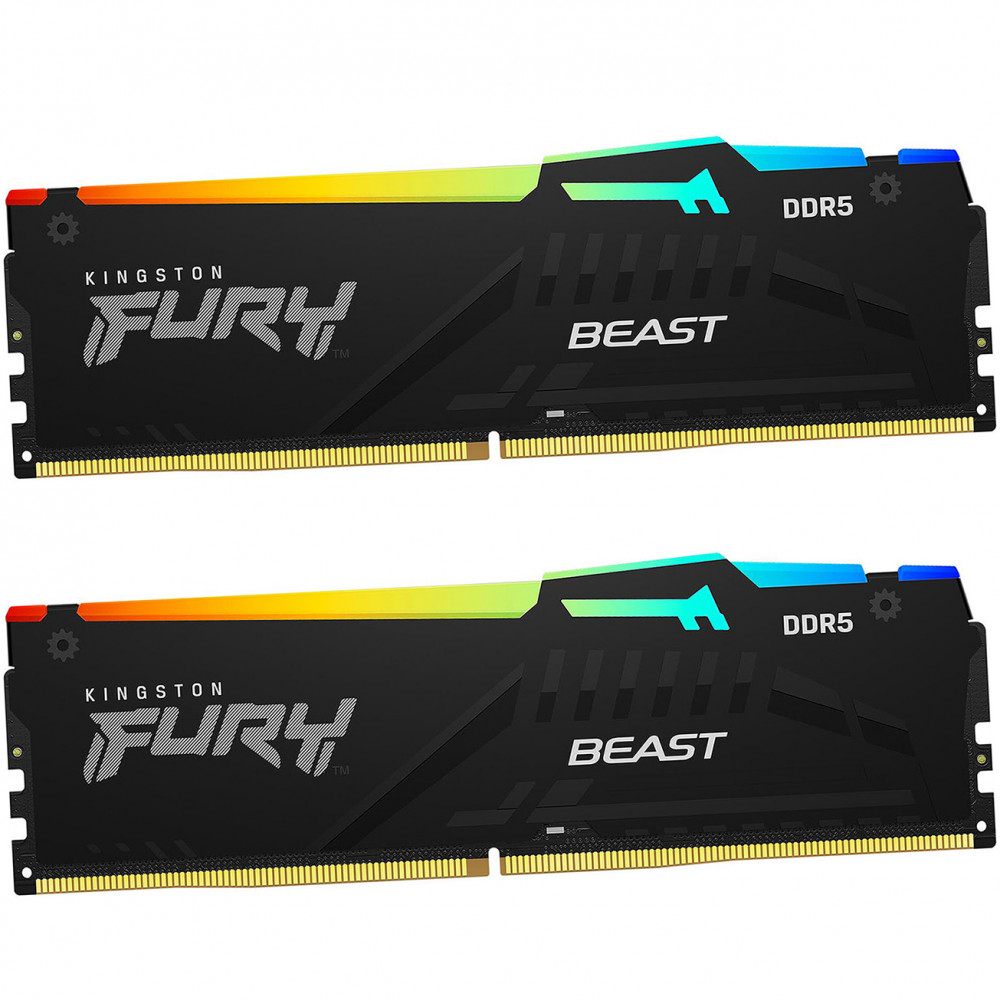 ОЗУ Kingston Fury Beast RGB KF560C36BBEAK2-16 DIMM, DDR5, 16 Гб (2 х 8 Гб), 6000 МГц - миниатюра 2
