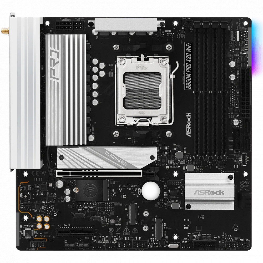 Материнская плата ASRock B650M PRO X3D WIFI Micro-ATX, AMD AM5 - миниатюра 2