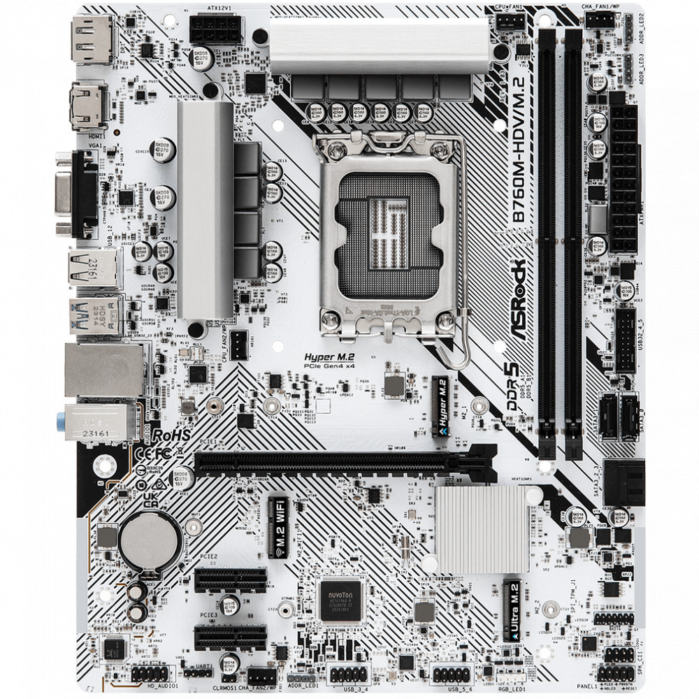 Материнская плата ASRock B760M-HDV/M.2 Micro-ATX, LGA 1700 - миниатюра 2