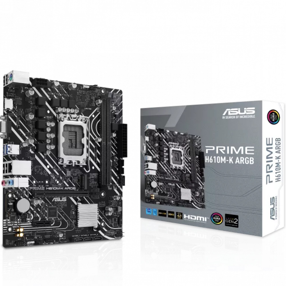 Материнская плата Asus PRIME H610M-K ARGB Micro-ATX, LGA 1700 — фото товара