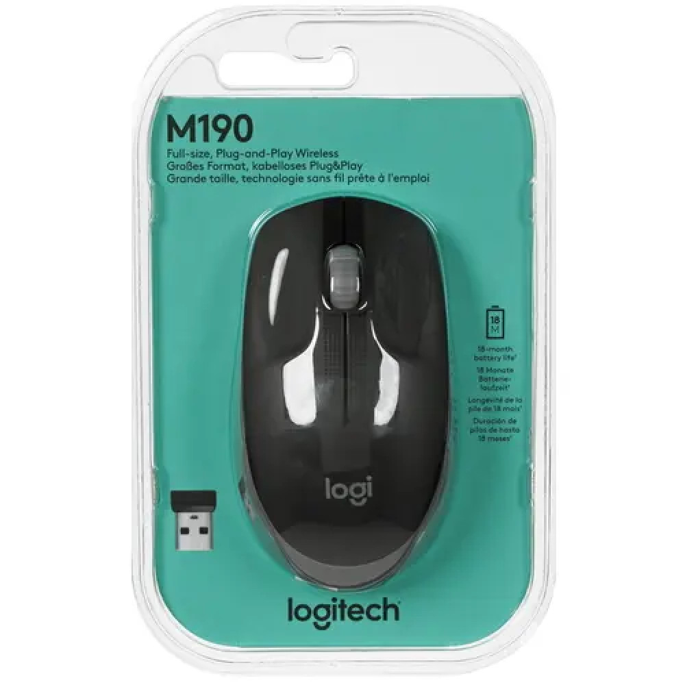 Мышь Logitech M190 Mid Grey 910-005906 Бюджетные, Беспроводная - миниатюра 7