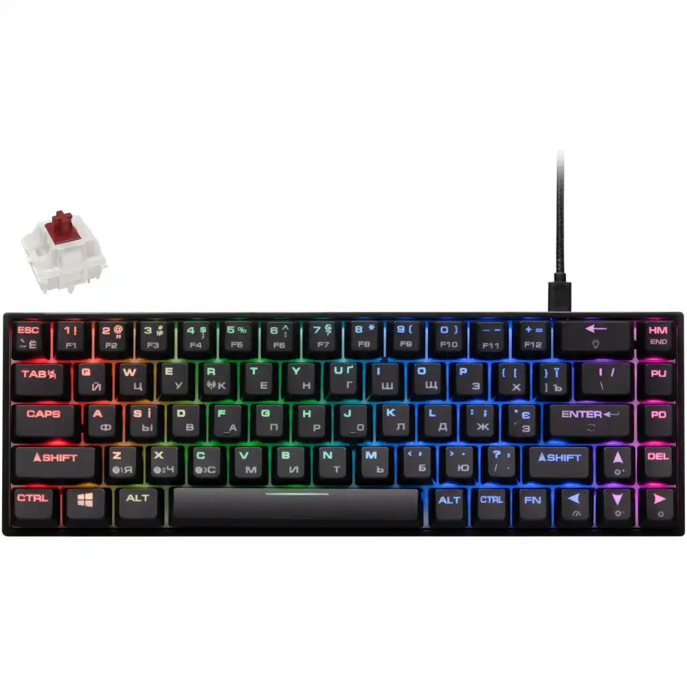 Клавиатура 2E Gaming KG380 RGB 2E-KG380UBK-BR BROWN SWITCH Проводная, USB - миниатюра 6