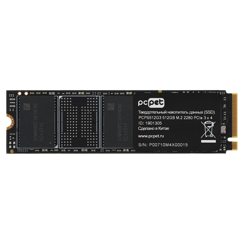 Жесткий диск PC Pet PCPS512G3 SSD (твердотельные), 512 ГБ, M.2, PCIe — фото товара
