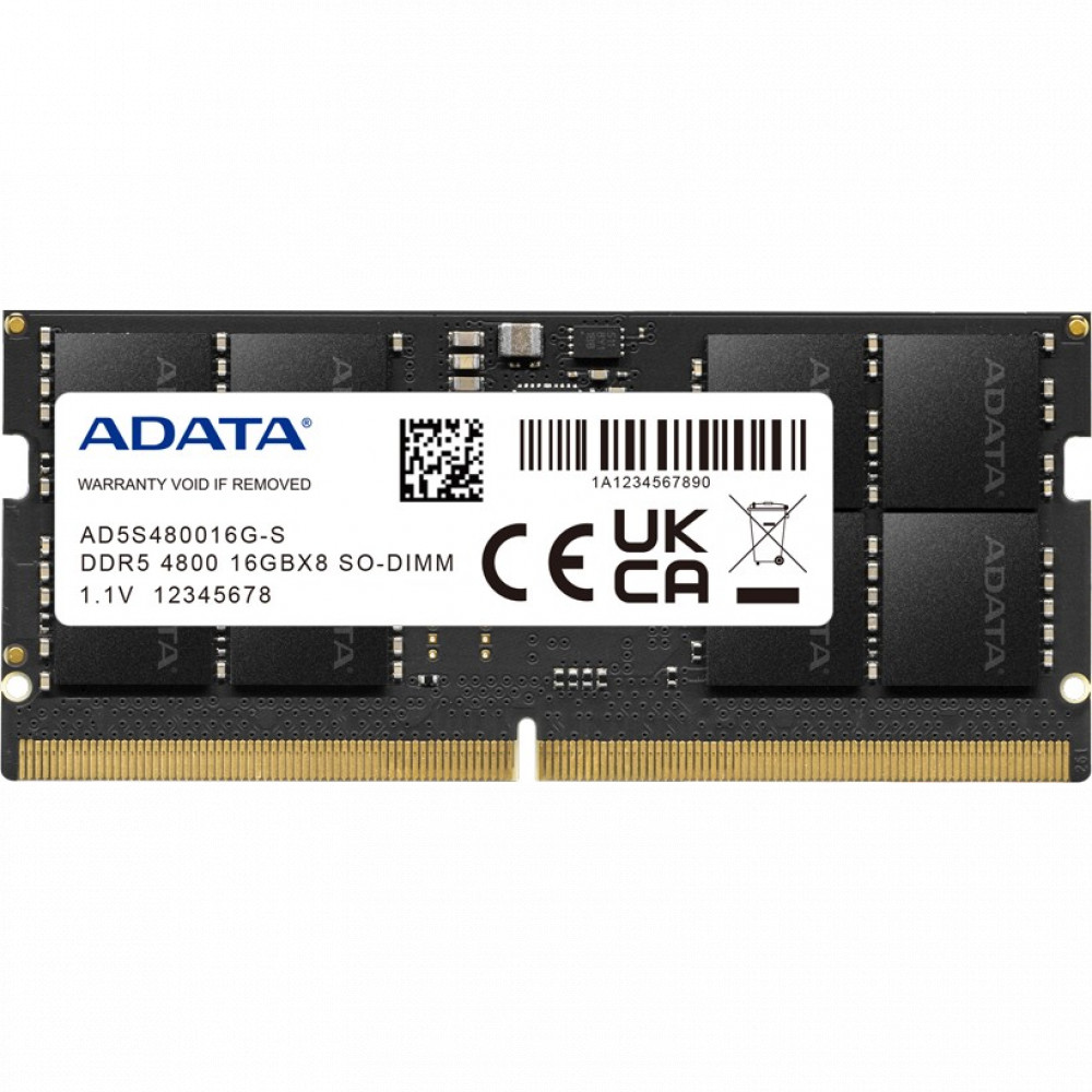 ОЗУ ADATA 32 Гб AD5S480032G-S SO-DIMM, DDR5, 32 Гб, 4800 МГц — фото товара
