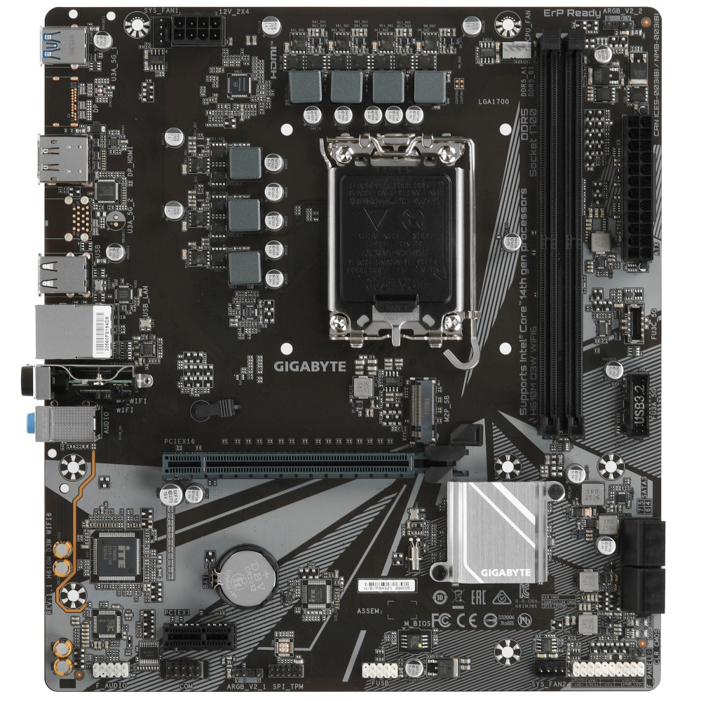 Материнская плата Gigabyte H610M D3W WIFI6 Micro-ATX, LGA 1700 — фото товара