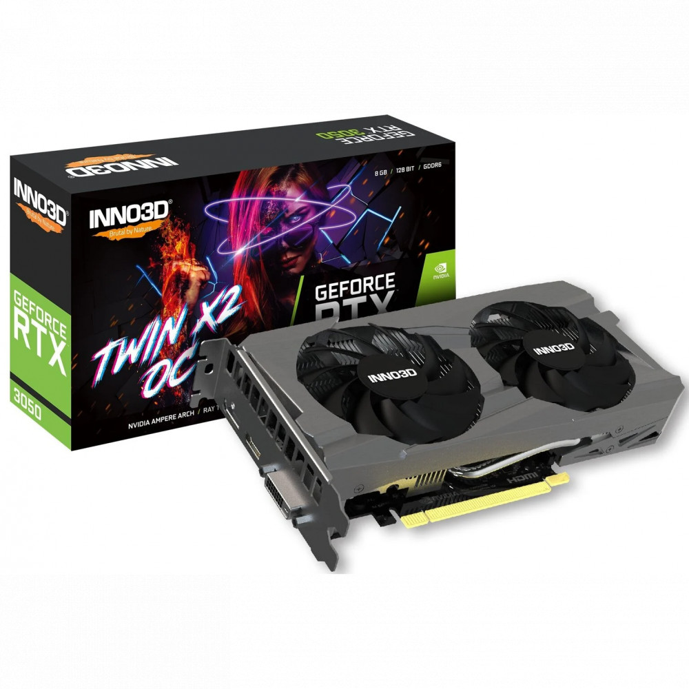 Видеокарта Inno3D GeForce RTX3050 Twin X2 OC N30502-08D6X-1711VA41 8 ГБ — фото товара