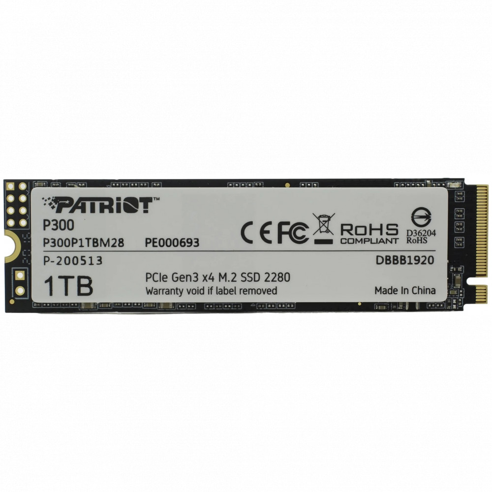 Жесткий диск Patriot P300 P300P1TBM28 SSD (твердотельные), 1 ТБ, M.2, PCIe - миниатюра 2