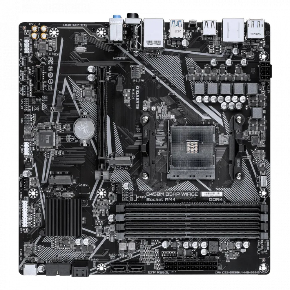 Материнская плата Gigabyte B450M D3HP WF6E Micro-ATX, AMD AM4 — фото товара
