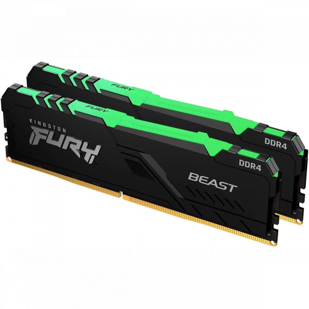 ОЗУ Kingston Fury Beast RGB KF432C16BB2AK2/64 DIMM, DDR4, 64 Гб (2 х 32 Гб), 3200 МГц - миниатюра 2